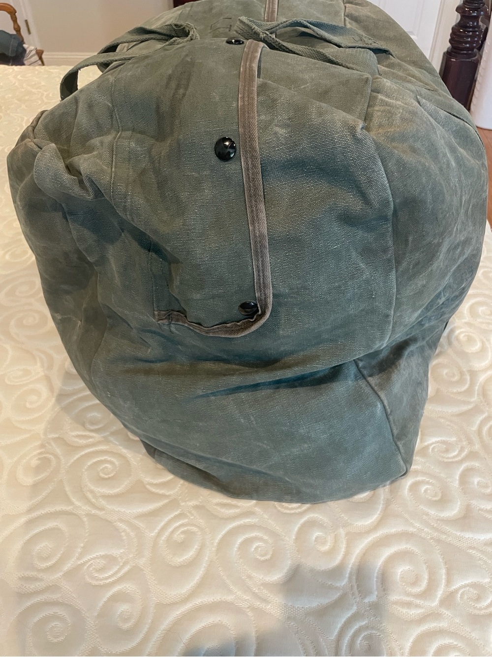 Vintage flyers kit mobility bag US military pilot Canvas Duffle Bag Olive Green - Picture 2 of 12